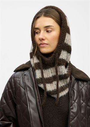 Milu strik balaclava Seal Brown Stripes/Humus Object 